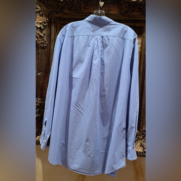 Polo men blue check dress shirt men’s size 2XB XXL - Picture 7 of 17